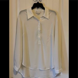 Good condition | white chiffon button up blouse | long sleeve | Ava & Viv